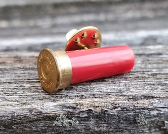Vintage Shotgun Shell Pin. Gift For Dad, Groom, Groomsmen, Wedding, Anniversary, Christmas, Birthday, Father&#39;s Day. 12 Gauge