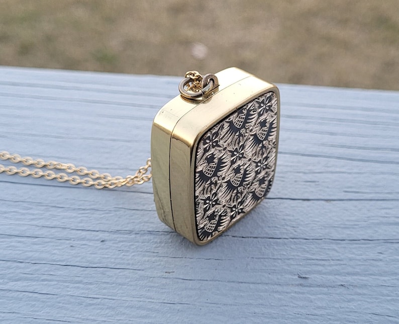 Vintage Gold Music Box Pendant. Love Story. Gift For Mom, Birthday, Anniversary, Christmas Gift. Gifts For Her image 3