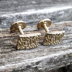 Vintage Gold Cufflinks. Modern, Gift For Dad, Groom, Groomsmen, Anniversary, Wedding, Birthday, Christmas.