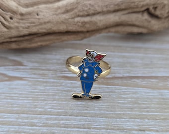 Vintage Clown Ring. Adjustable. Gift For Anniversary, Christmas, Birthday, Kids, Boys, Girls. Enamel Ring. Collectable Americana.