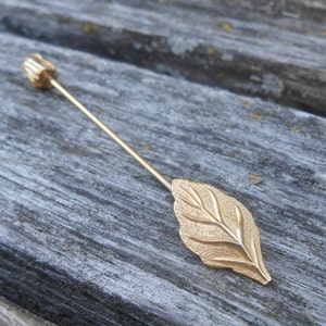 Vintage Leaf Pin. Gift For Mom, Anniversary, Birthday, Wedding. Straight Pin, Hat Pin