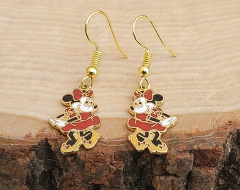 Vintage Minnie Mouse Earrings. Gift For Mom, Kids, Girls, Bridesmaid, Wedding, Anniversary, Wedding, Christmas, Birthday, Mother's Day.
