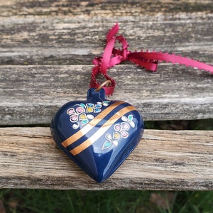 Vintage Cloisonne Heart Ornament. Gift For Her, Gift For Mom. Christmas Gift, Mother&#39;s Day