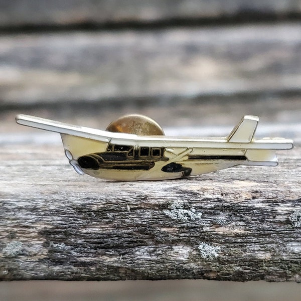 Vintage Airplane Pin. Gift Dad, Anniversary, Birthday, Christmas. High Wing, Prop Plane