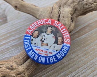 Vintage NASA Grumman Pin Tie Tack 1st Manned Lunar Landing 1969