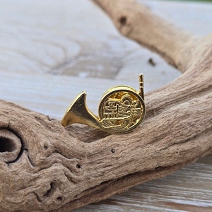 Vintage French Horn Pin. Anniversary, Gift For Birthday Gift, Musician. Music Pin