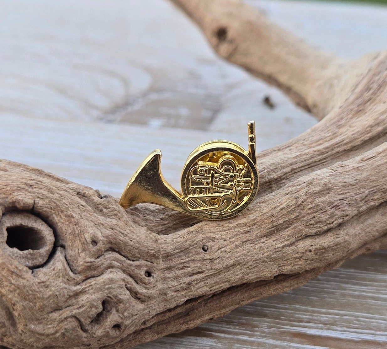 Vintage French Horn Pin. Anniversary, Gift For Birthday Gift, Musician. Music Pin