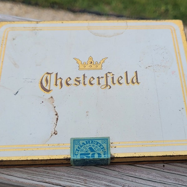 Vintage Chesterfield Box. Gift For Dad, Birthday, Anniversary, Christmas. Smoker's Gift. Cigar Box, Collectable Americana