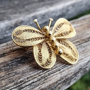 Vintage Filigree Butterfly Brooch. Gift For Mom, Bride, Bridesmaid, Wedding, Anniversary, Christmas, Birthday, Mother&#39;s Day. Butterfly pin