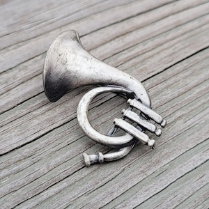 Vintage French Horn Pin. Anniversary, Gift For Birthday Gift, Musician
