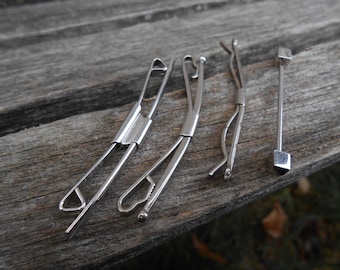 Vintage Set of 4 Bowtie Clips. Gift For Groomsmen, Groom, Dad, Husband.