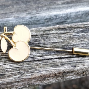 Vintage Fruit Pin. Apple, Cherry. Anniversary, Mom, Birthday, Straight Pin. Hat Pin