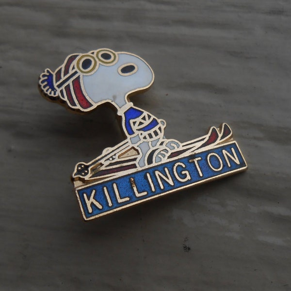 Vintage Snoopy Killington Ski Area pin. 1980s. Gift For Dad, Mom, Wife, Husband.