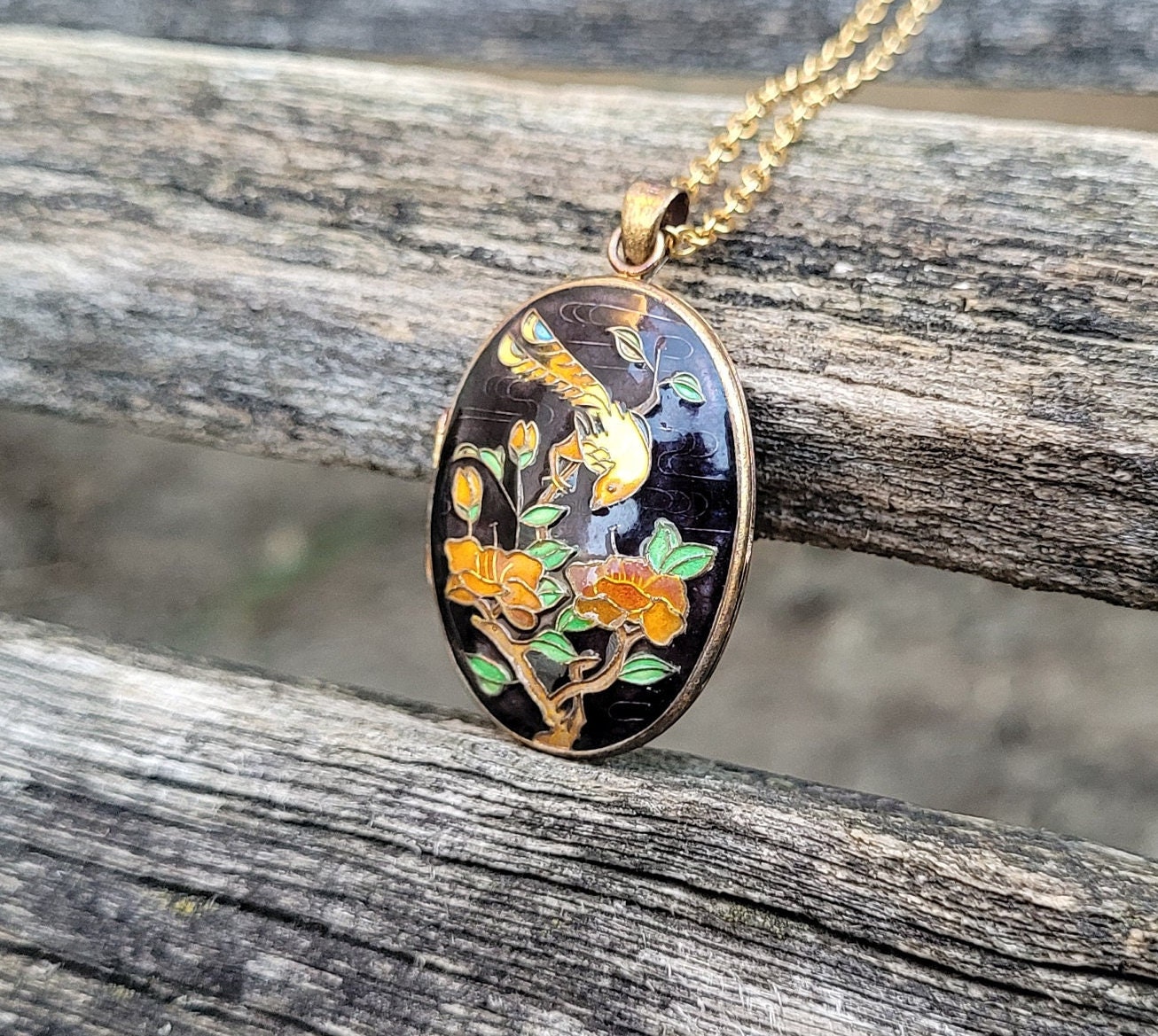 Cloisonne locket best sale