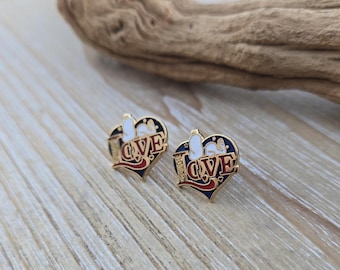 Vintage Snoopy Love Earrings. Gift For Her, Anniversary Gift, Birthday Gift. Gift For Women. Peanuts Earrings
