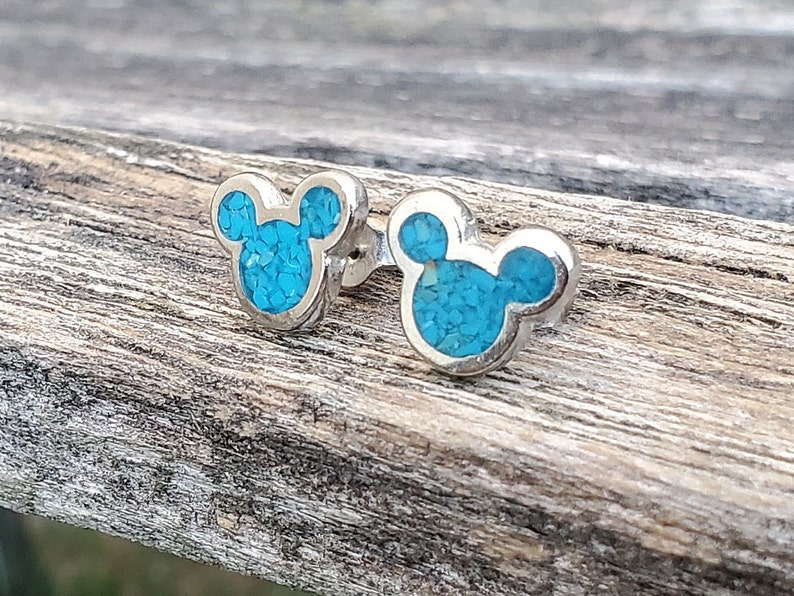 Gift For Mom Bride Vintage Blue Mickey Earrings Bridesmaid Wedding Mother/'s Day. Anniversary Wedding Christmas Birthday