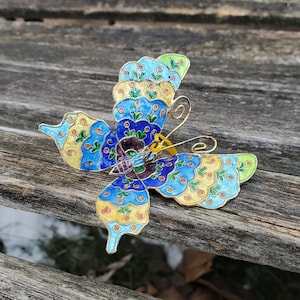 Vintage Butterfly Ornament. Cloisonne. Gift For Her, Gift For Mom. Christmas Gift