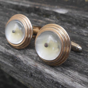 Vintage Seed Cufflinks. Gift For Dad, Groom, Groomsmen, Wedding, Anniversary, Christmas, Birthday, Father&#39;s Day.
