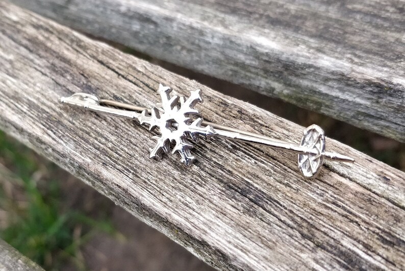 Tie Clip Christmas. Birthday Vintage Ski Pin Gift For Dad Anniversary Mom Wedding