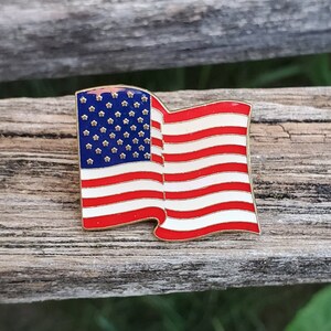 Vintage American Flag Pin. Gift For Dad, Mom, Independence Day, Anniversary, Christmas, Father's Day.