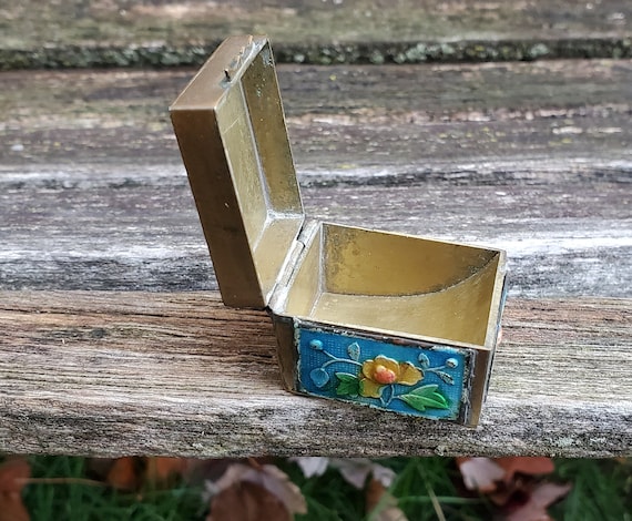 Earring Box Gift For Mom Gift For Her Vintage Floral Trinket Box Pill Box.
