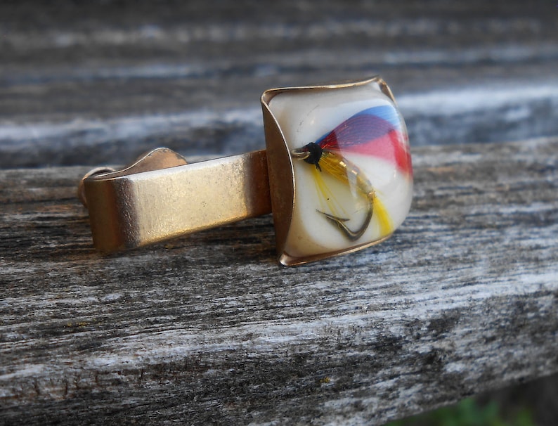Father/'s Day. Groom Wedding Groomsmen Anniversary Birthday Christmas Gift for Dad Vintage Fly Fishing Tie Clip Wedding