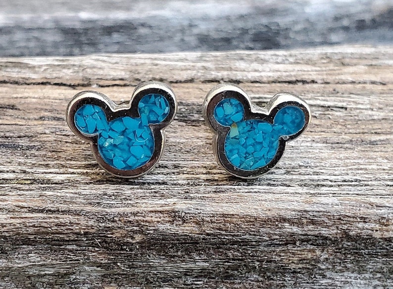 Gift For Mom Bride Vintage Blue Mickey Earrings Bridesmaid Wedding Mother/'s Day. Anniversary Wedding Christmas Birthday