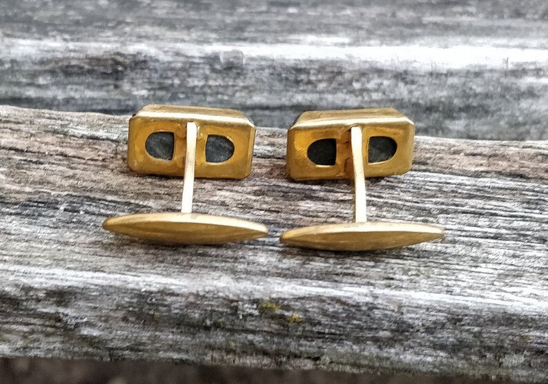 Dad Gift For Groomsmen Groom Vintage Forest Green Cufflinks Stone Cufflinks