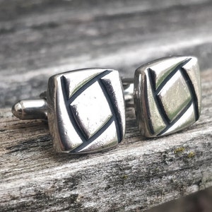 Vintage Abstract Cufflinks. Gift For Groomsmen, Groom, Dad, Husband, Anniversary, Birthday, Wedding, Father&#39;s Day.