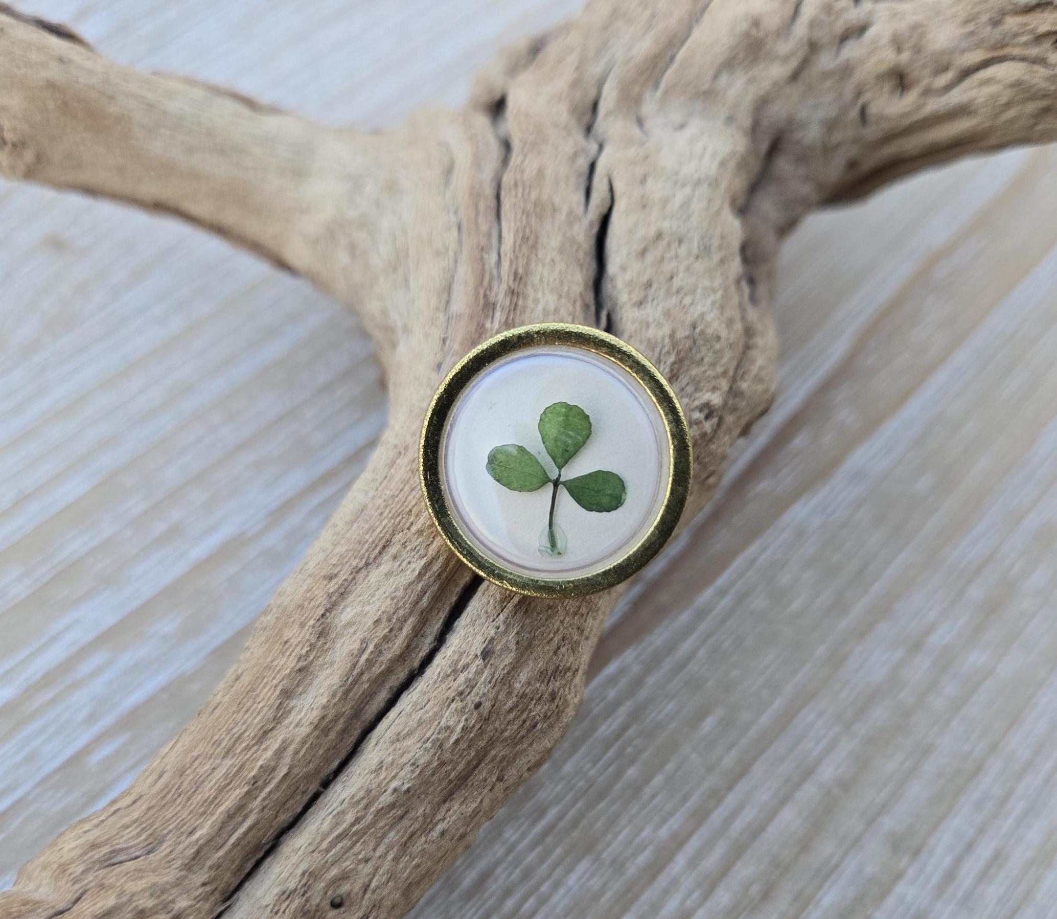 アンティーク アメジスト シャムロック ブローチ ハート 三つ葉