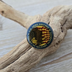 Vintage America Salutes Veterans Pin Collectable, Americana. Military Pin. Eagle Pin, American Flag Pin. Military Collectable