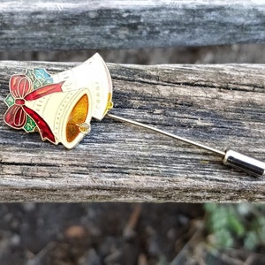 Vintage Christmas Bells Pin. Christmas Gift, Anniversary, Mom, Birthday, Straight Pin. Hat Pin