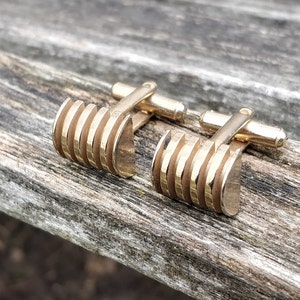 Vintage Gold Cufflinks. Gift for Dad, Groom, Groomsmen, Anniversary, Birthday, Wedding, Christmas