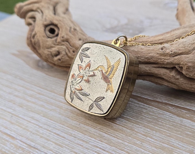 Silver Hummingbird Locket Holds 4 Photos, Mother's Day Family Tree ...