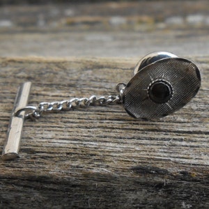 Vintage Silver Tie Tack. Gift for Men, Dad, Groomsmen, Anniversary, Birthday