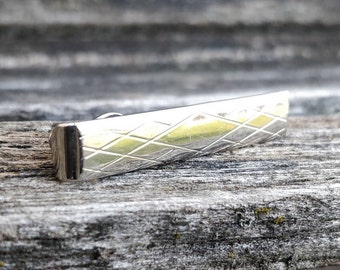 Vintage Silver Tie Clip. Gift for Men, Dad, Groom, Groomsmen, Wedding, Anniversary, Birthday