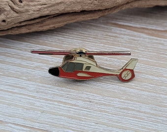 Vintage Helicopter Pin. Gift For Groomsmen, Groom, Dad, Anniversary, Birthday, Christmas. Pilot Gift