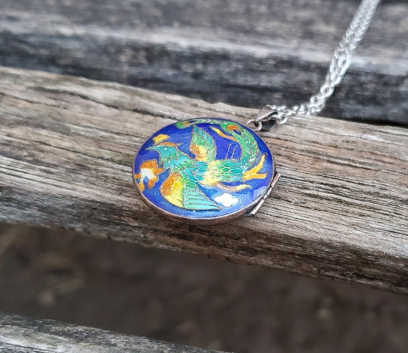 Vintage Peacock Locket. Cloisonne Locket. Gift for Mom, Anniversary ...