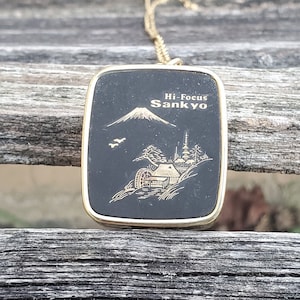 Vintage Music Box Pendant. Damascene. Somewhere My Love. Gift For Mom, Birthday, Anniversary, Christmas Gift.