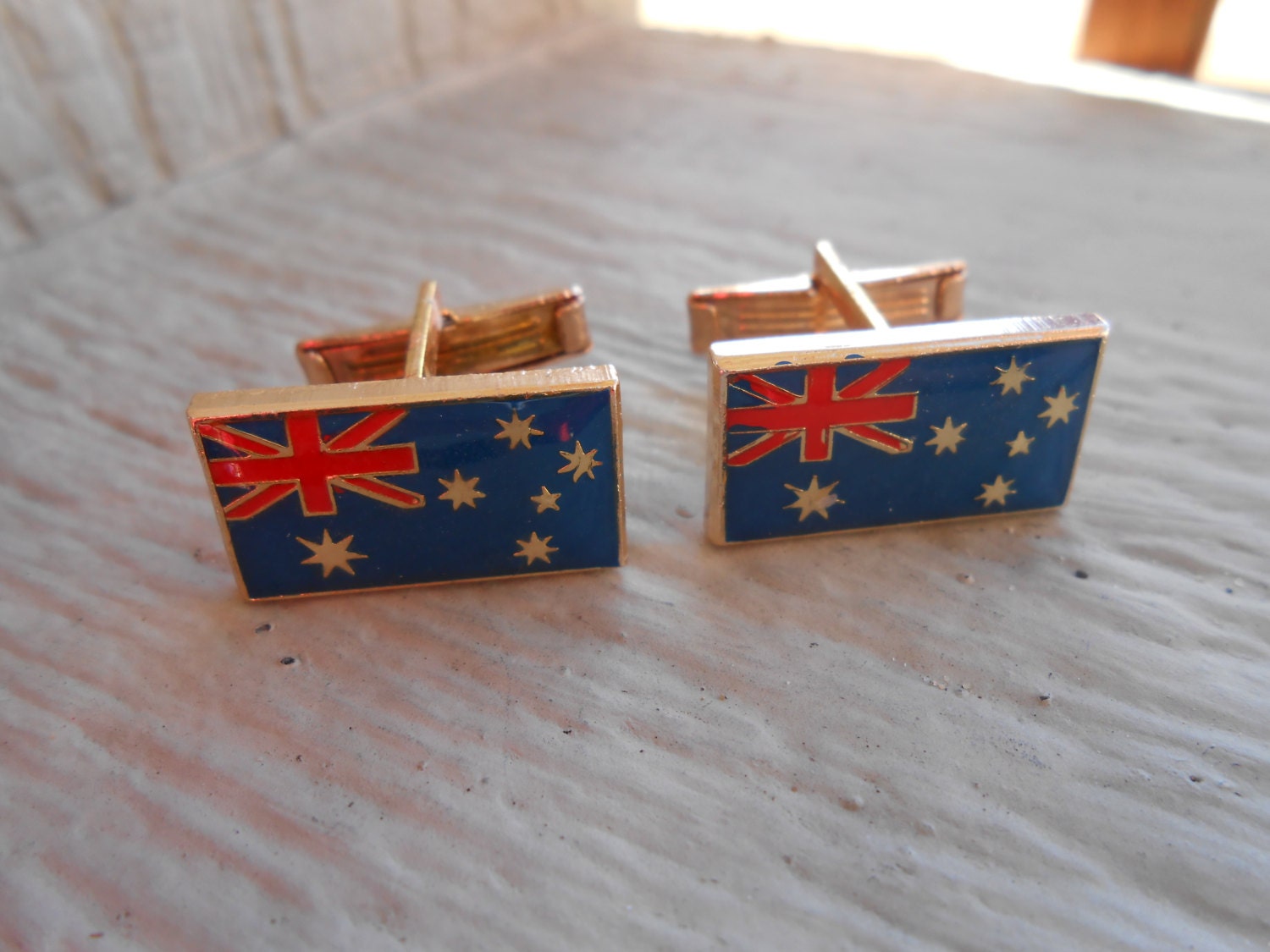 Vintage Australian Flag Enamel Cufflinks And Tie Pin Set. | Etsy