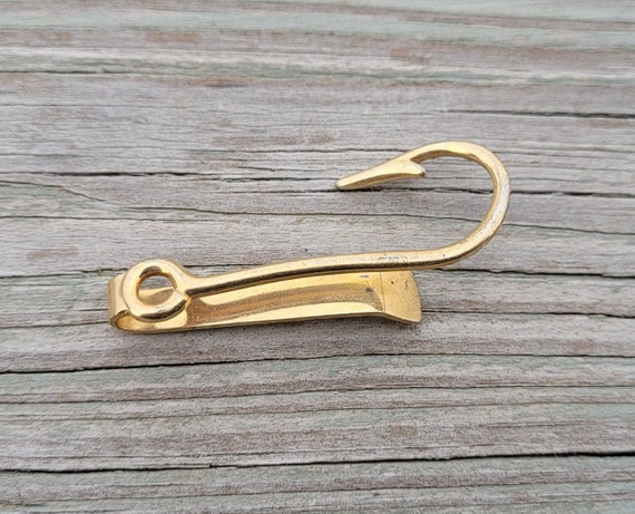 Vintage Fishing Hook Tie Clip. Gift for Groomsmen, Groom, Dad, Fisherman. 