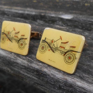 Vintage Antique Car Cufflinks. Gift For Dad, Groom, Groomsmen, Wedding, Anniversary, Christmas, Birthday, Father&#39;s Day.