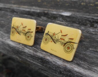 Vintage Antique Car Cufflinks. Gift For Dad, Groom, Groomsmen, Wedding, Anniversary, Christmas, Birthday, Father's Day.