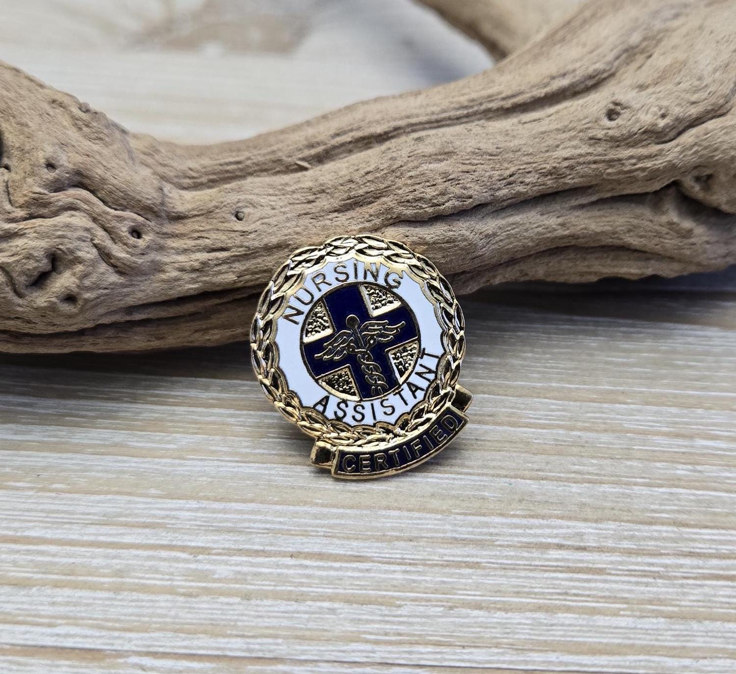 Vintage Certified Nursing Assistant Pin. Caduceus Pin. Nursing Gift. Nurse Pin. Medical Pin. CNA Pin.