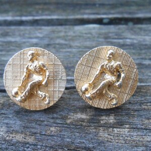 Vintage  Bowling Gold Cufflinks. 1980s Gold Toned. Gift For Groomsmen, Groom, Dad, Husband.