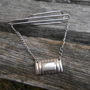 Vintage Sterling Silver Tie Clip. Wedding, Men, Groomsmen Gift, Dad, Anniversary, Tie Bar