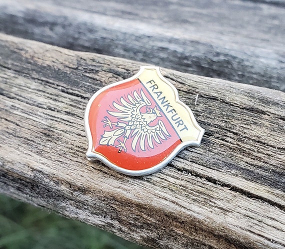 German Shield Tie tack enamel shield Frankfurtim Vintage Tie Tack