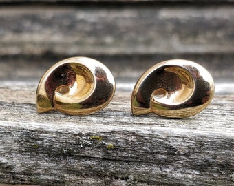 Vintage Abstract Gold Cufflinks. Gift For Dad, Anniversary, Birthday, Groom.