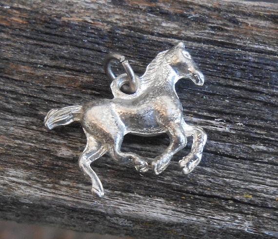 Silver horse charm sale