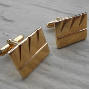 Vintage Gold Cufflinks. Gift For Dad, Anniversary, Birthday, Groom, Men